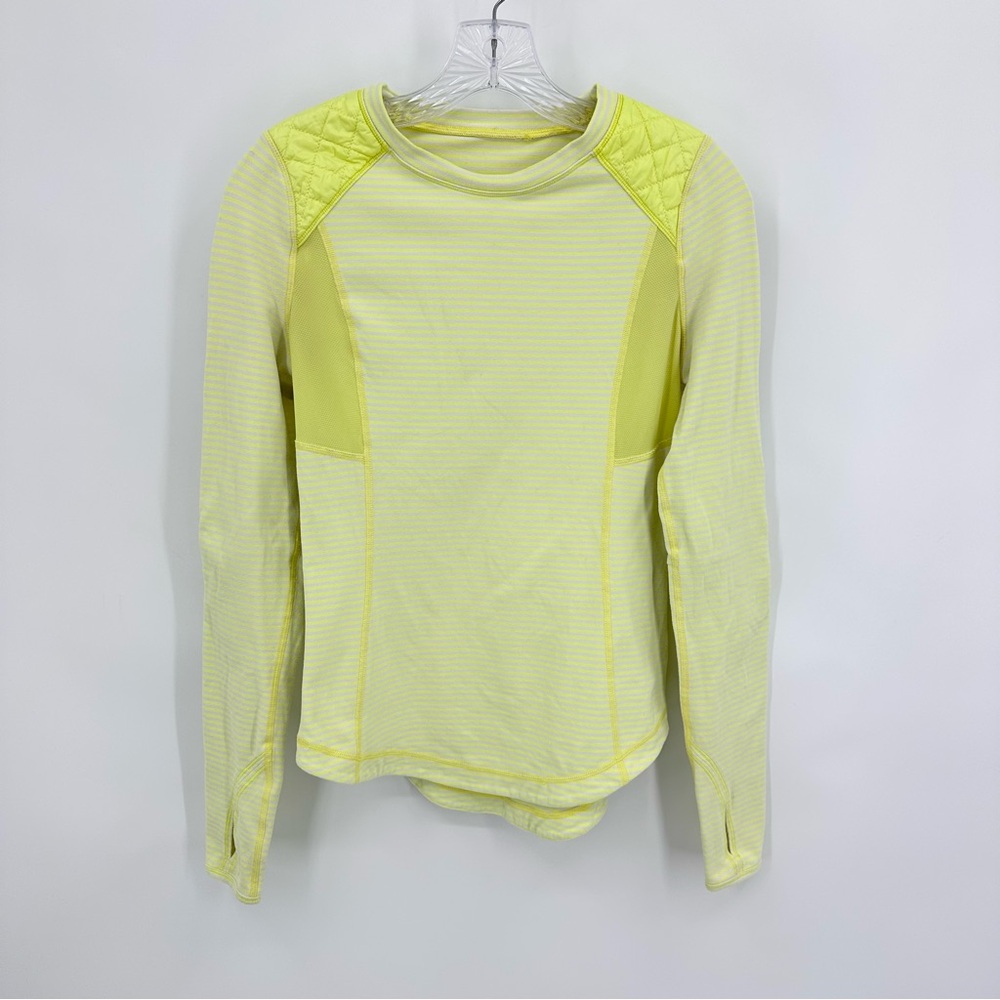 Lululemon Run Ice Queen Long Sleeve Striped Yellow Size 4